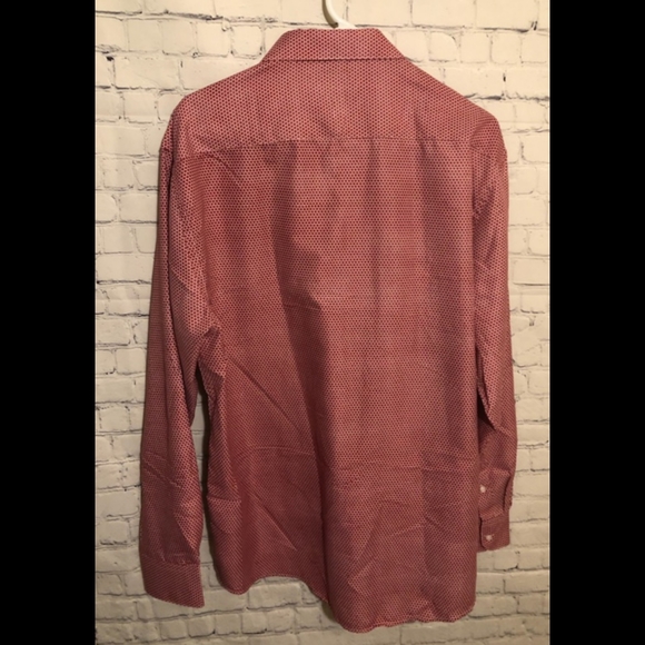 NWT Nine West red micro floral print button down shirt- XL - Picture 2 of 5